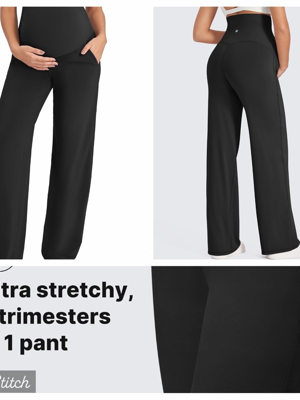 G4Free Maternity Pants- Black- Size Large